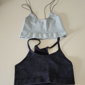 Stylish Blue and Black Crop Tops